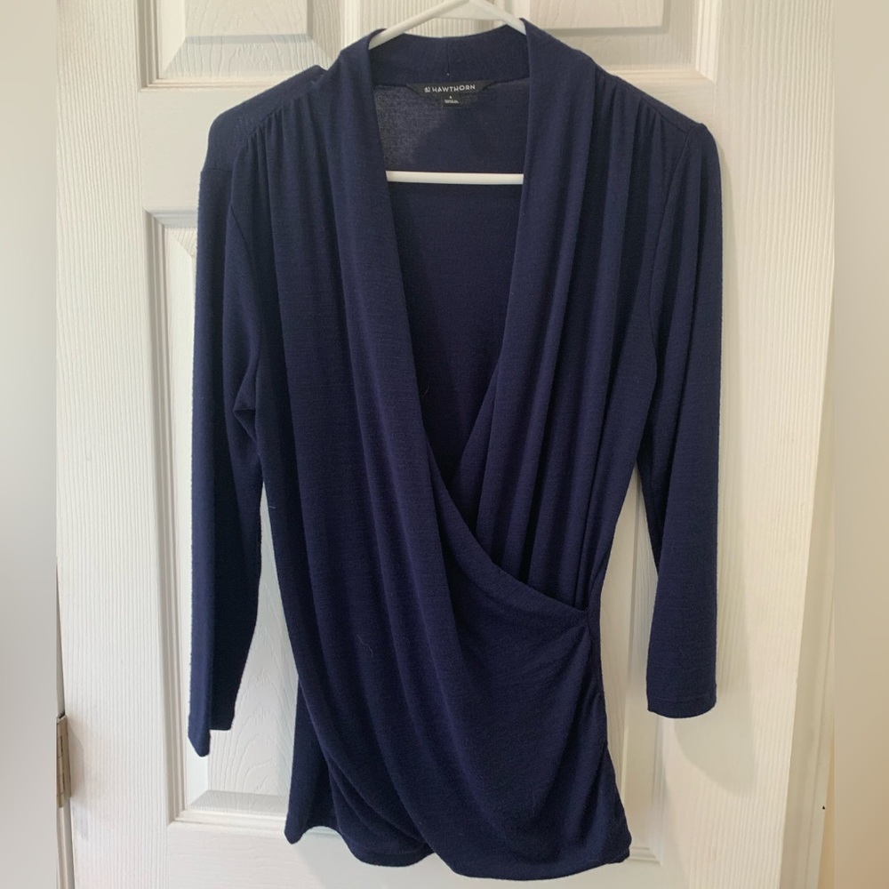 NWOT 41 Hawthorn Dark Blue 3/4 Length Top, Size S